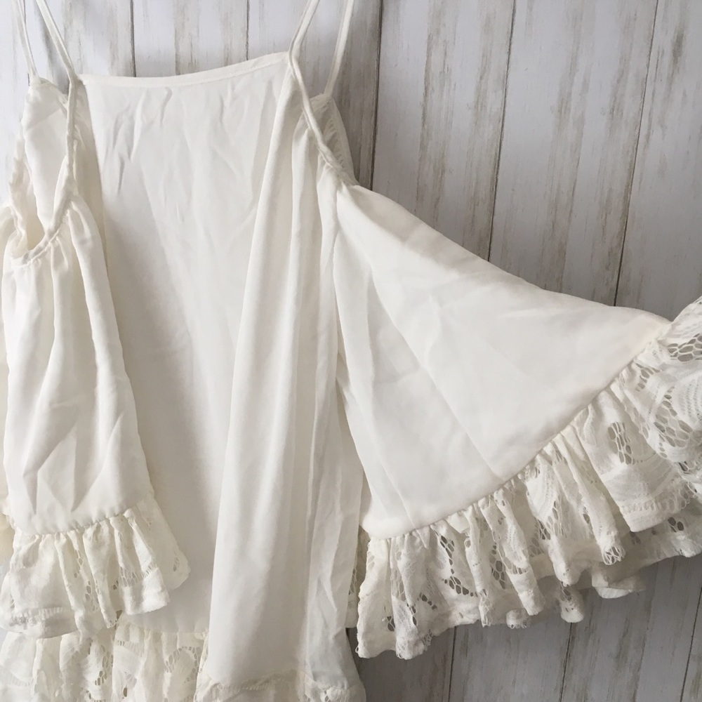 tularosa Hattie Lace Off Shoulder Boho Mini Dress - Picture 8 of 8